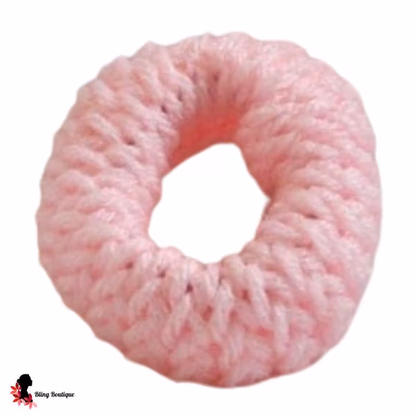 Baby Pink Knitted Scrunchie