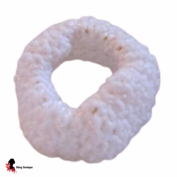 Baby White Hand Knitted Scrunchie