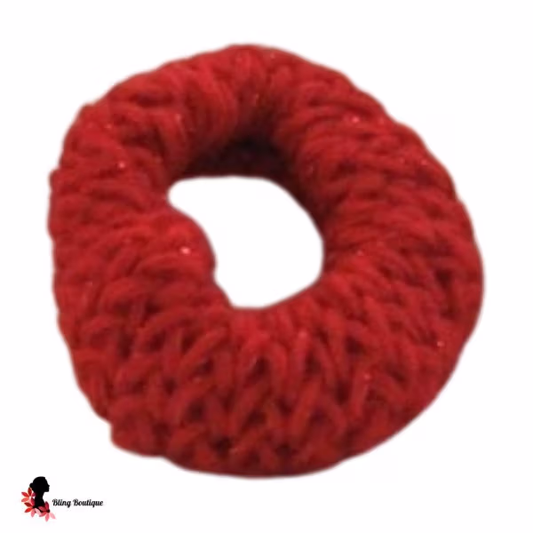 Red Sparkle Knitted Scrunchie