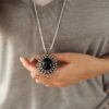 Retro Large Ebony Stone Sweater Chain