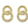 Gold Rings Rhinestone Earrings