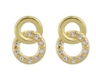 Gold Rings Rhinestone Earrings