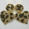 Cheetah Print Gold Heart Earrings