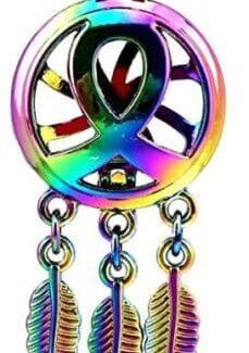 Rainbow Color Dream Catcher Awareness Ribbon Cage