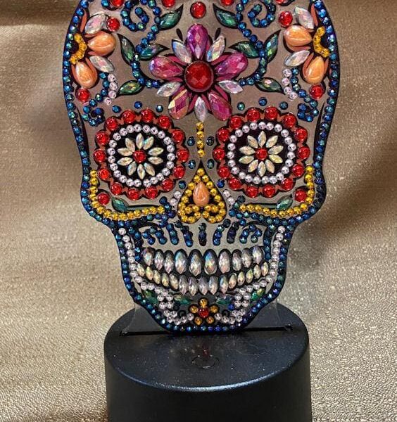 Mosaic Diamond Seven Colors Skull Lamp