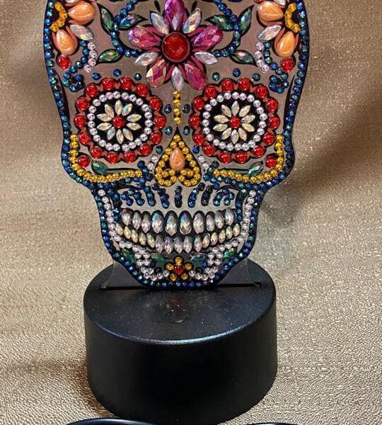 Mosaic Diamond Seven Colors Skull Lamp