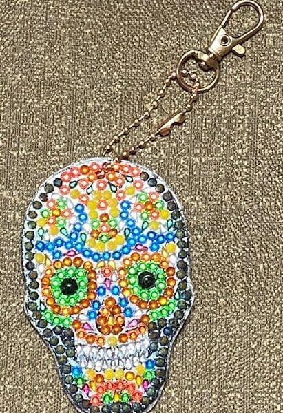 Skull Crystal Rhinestone Keychain #1