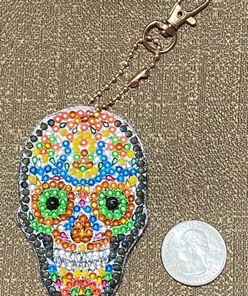 Skull Crystal Rhinestone Keychain #1