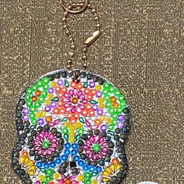 Skull Crystal Rhinestone Keychain #3