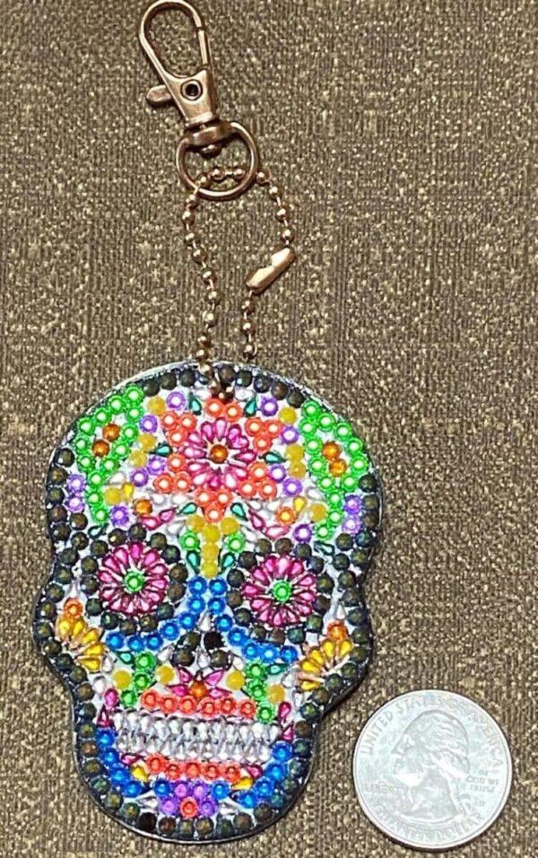 Skull Crystal Rhinestone Keychain #3