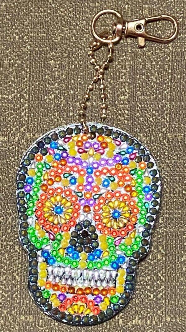 Skull Crystal Rhinestone Keychain #4