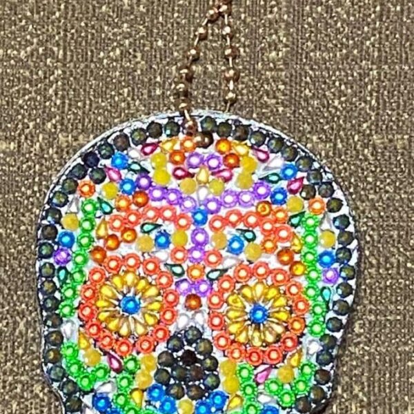 Skull Crystal Rhinestone Keychain #4