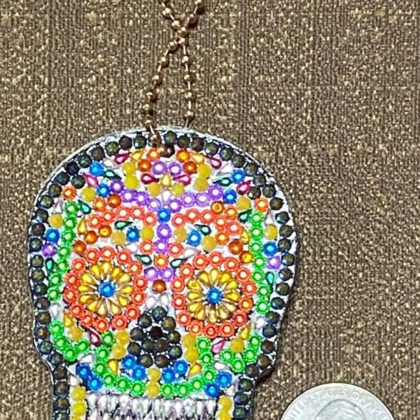 Skull Crystal Rhinestone Keychain #4