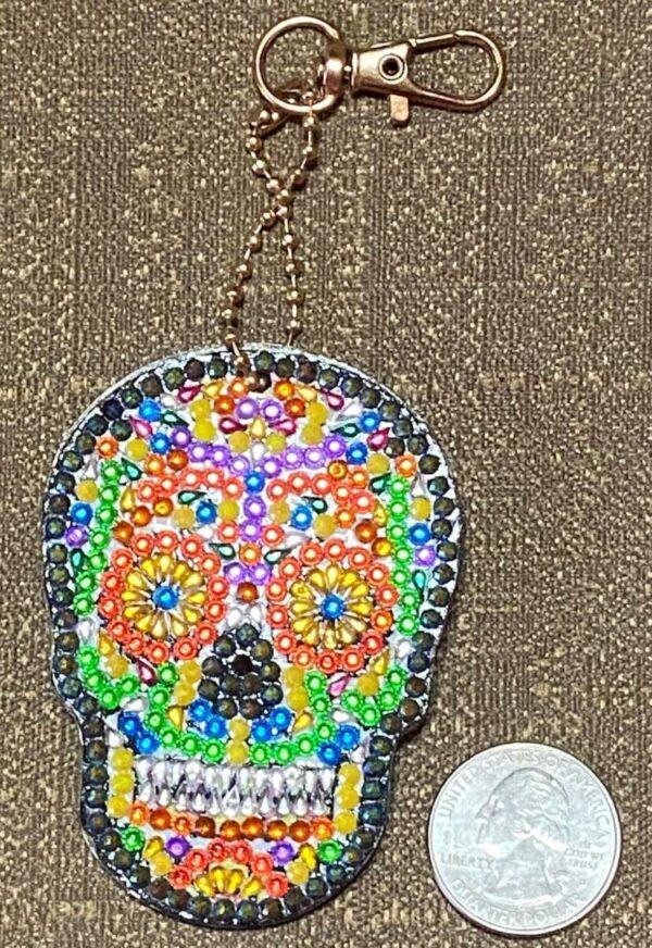 Skull Crystal Rhinestone Keychain #4