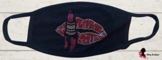 Rhinestone Lips & Lipstick Black Cotton Cover