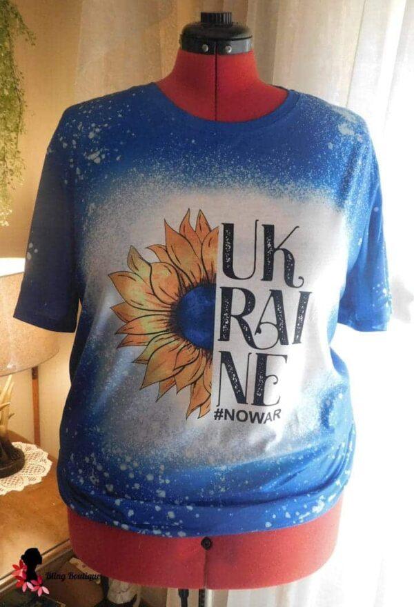 Ukraine Sunflower #NoWar Unisex Tee - Blue