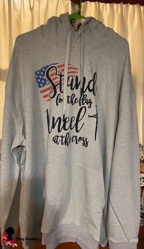 Custom Hoodie - Stand For The Flag, Kneel For The Cross