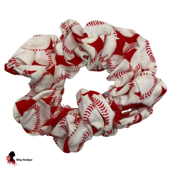 Red Baseball Scrunchie