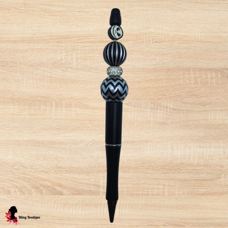 Black & White Jack Beaded Pen