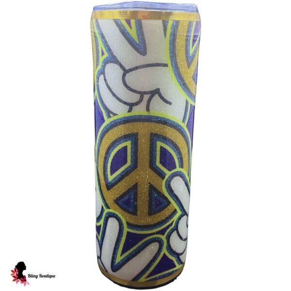 Peace Glitter 20 oz Tumbler