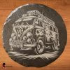 Hippie Van Slate Coaster (Round)