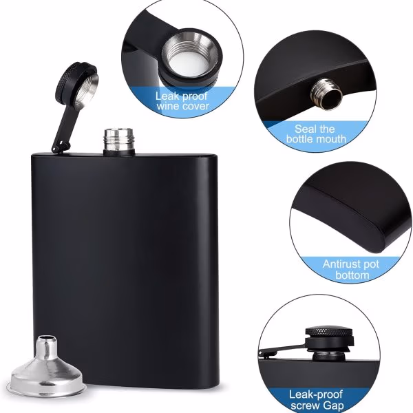 Custom Flask Set - Black Top